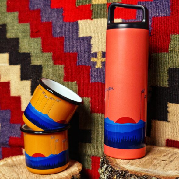 Термос металевий “Вершини” помаранчевий