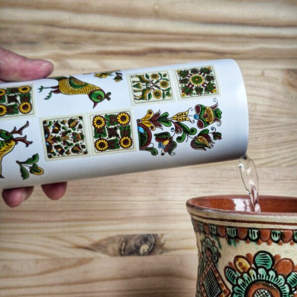 Термос металевий “Косівська кераміка” білий