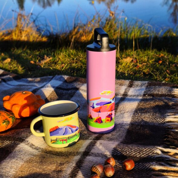 Горнятко металеве “Б’ютіфул Карпати” лимонне