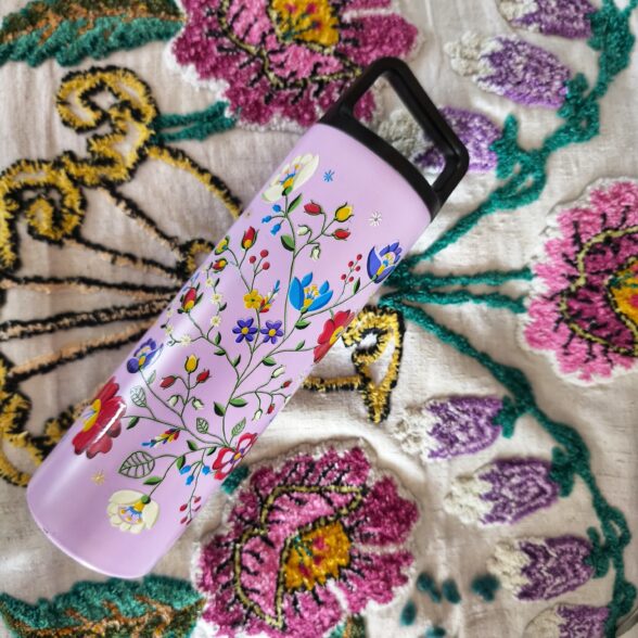 Термос металевий “Квіти Опілля” бузковий