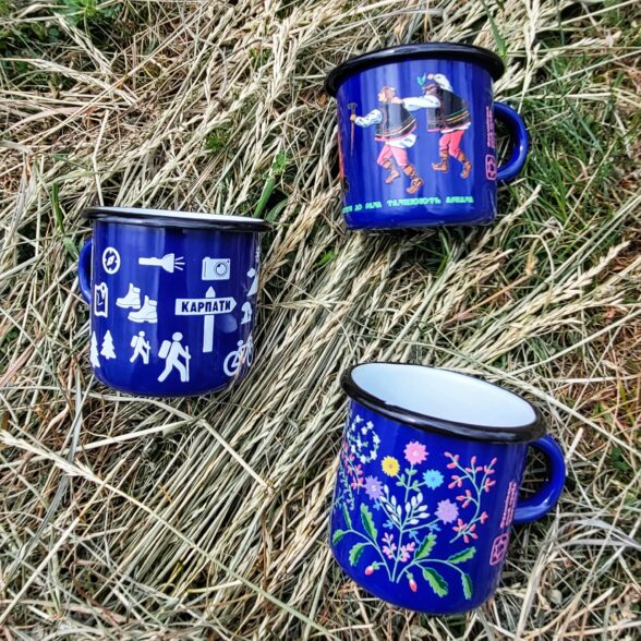 Горнятко металеве “Тиждень у Карпатах” синє