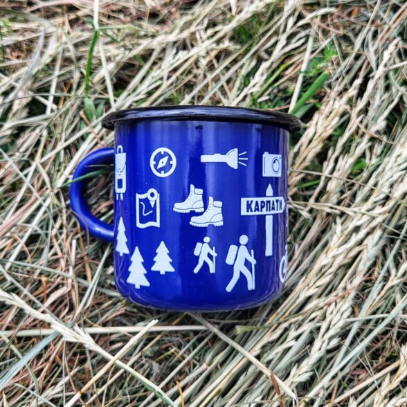 Горнятко металеве “Тиждень у Карпатах” синє