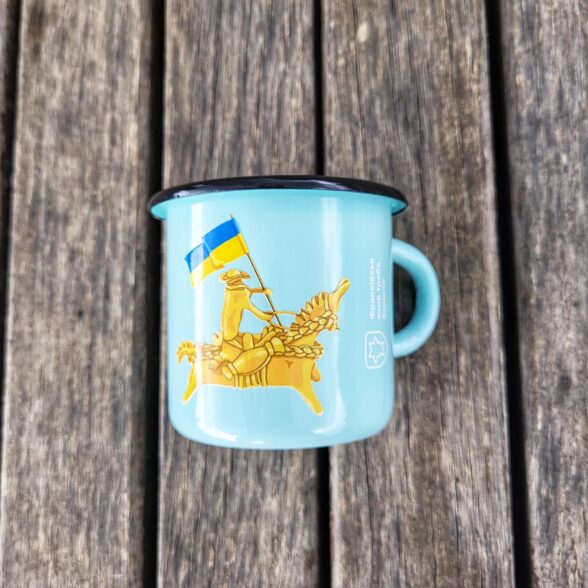 Горнятко металеве “Сирний коник” блакитне