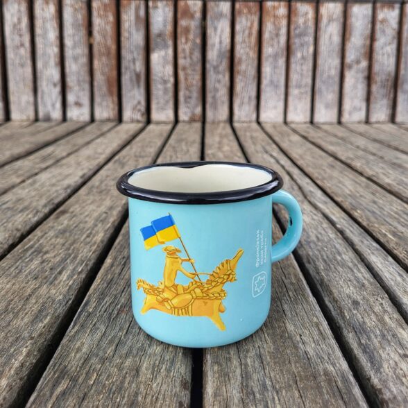 Горнятко металеве “Сирний коник” блакитне