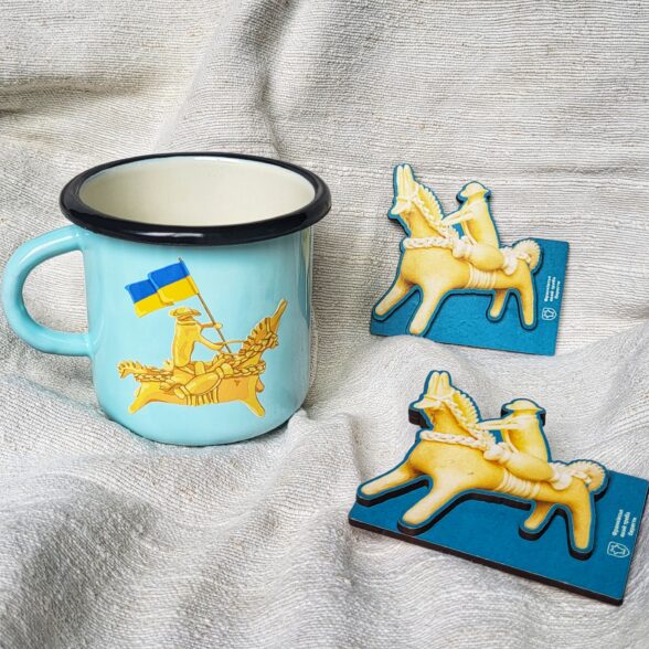 Горнятко металеве “Сирний коник” блакитне