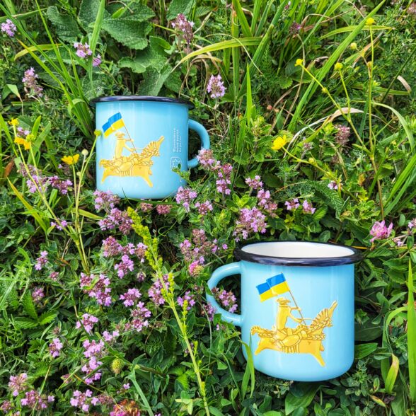 Горнятко металеве “Сирний коник” блакитне