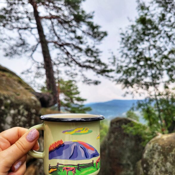 Горнятко металеве “Б’ютіфул Карпати” лимонне