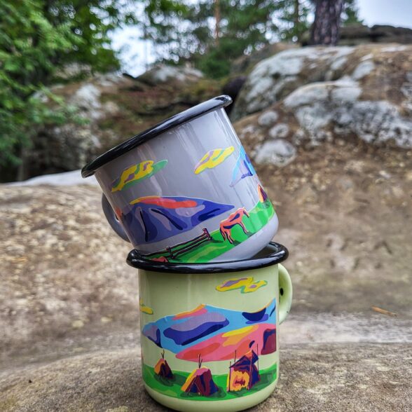 Горнятко металеве “Б’ютіфул Карпати” лимонне