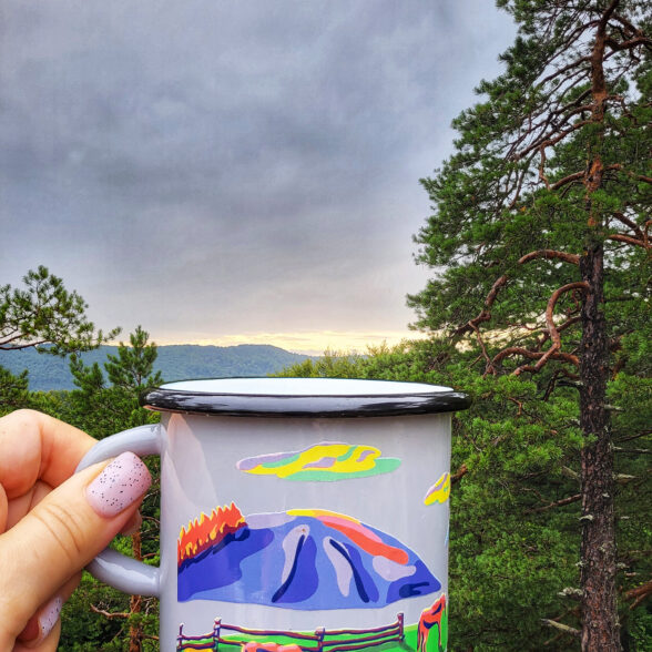 Горнятко металеве “Б’ютіфул Карпати” сіре