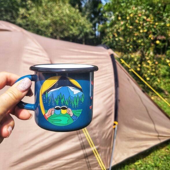 Горнятко металеве “Романтика” аквамаринове