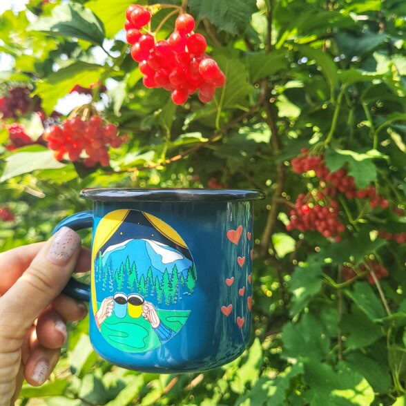 Горнятко металеве “Романтика” аквамаринове