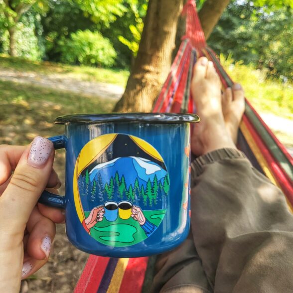 Горнятко металеве “Романтика” аквамаринове