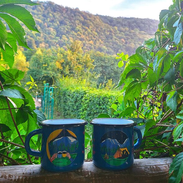 Горнятко металеве “Романтика” аквамаринове