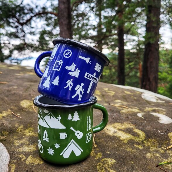 Горнятко металеве “Тиждень у Карпатах” синє