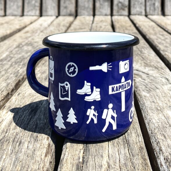 Горнятко металеве “Тиждень у Карпатах” синє