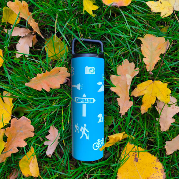 Термос металевий “Тиждень в Карпатах” блакитний