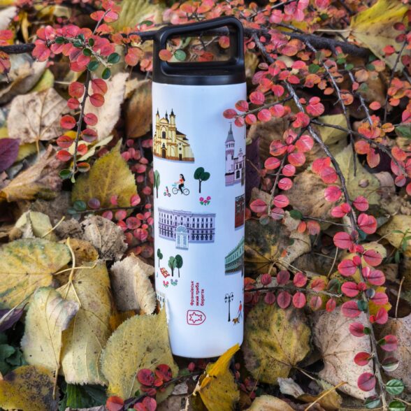 Термос металевий “Місто” білий