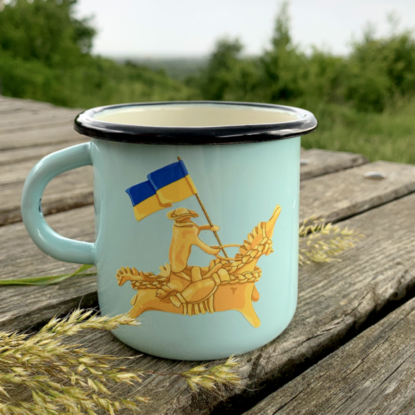 Горнятко металеве “Сирний коник” блакитне