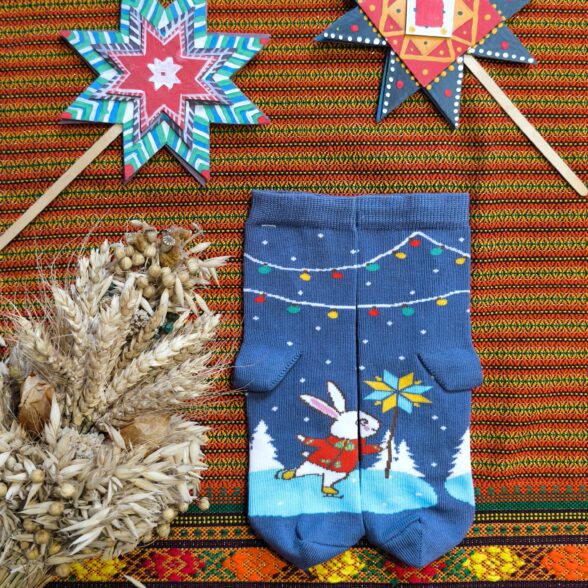 Шкарпетки дитячі “Зайчик-колядник”