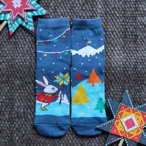 Шкарпетки дитячі “Зайчик-колядник”