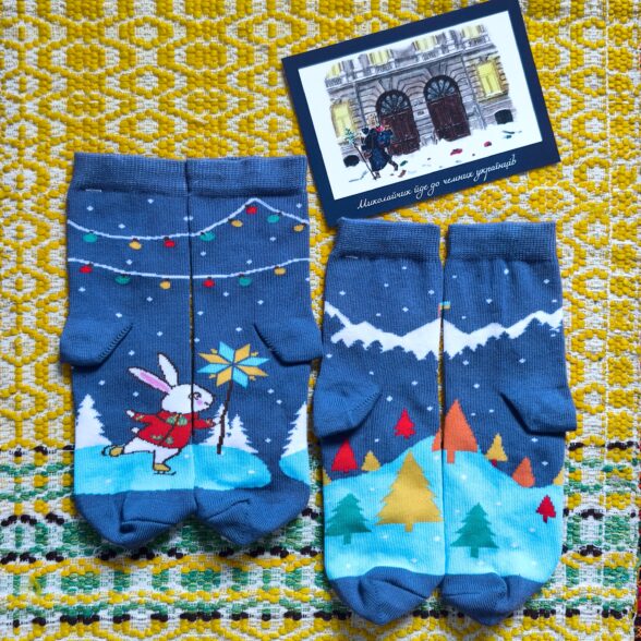 Шкарпетки дитячі “Зайчик-колядник”