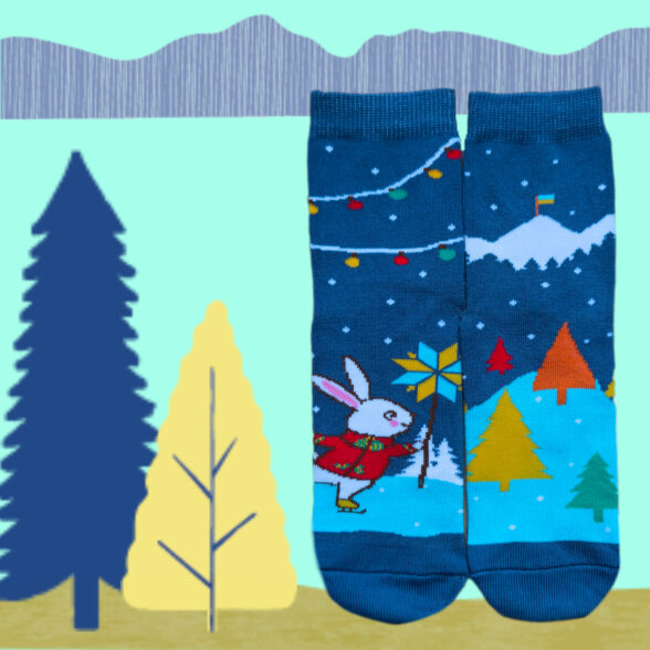 Набір дитячих шкарпеток «Мамо, я в Карпатах!» (7 шт) в подарунковій коробочці