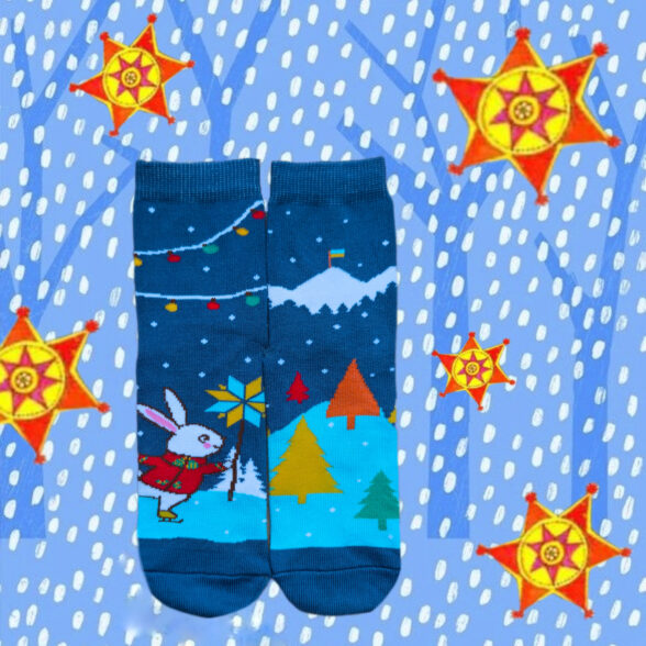 Шкарпетки дитячі “Зайчик-колядник”