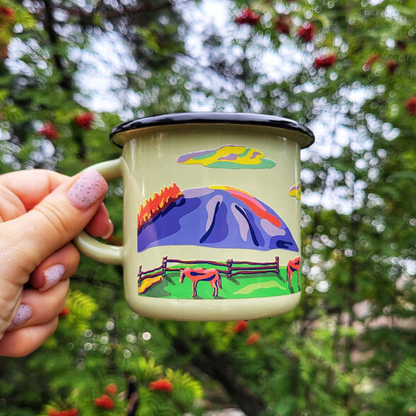 Горнятко металеве “Б’ютіфул Карпати” лимонне