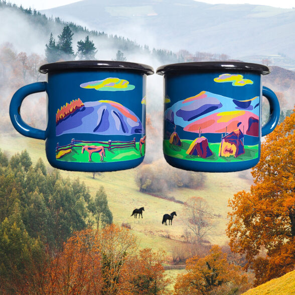 Горнятко металеве “Б’ютіфул Карпати” аквамаринове