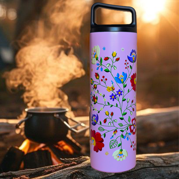 Термос металевий “Квіти Опілля” бузковий