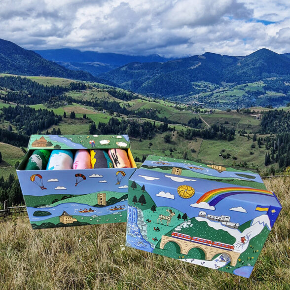 Шкарпетки набір “Вершини” в подарунковій коробочці (5шт)