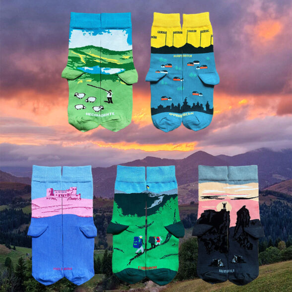 Шкарпетки набір “Вершини” в подарунковій коробочці (5шт)