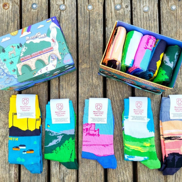 Шкарпетки набір “Вершини” в подарунковій коробочці (5шт)