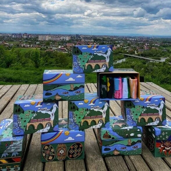 Шкарпетки набір “Вершини” в подарунковій коробочці (5шт)