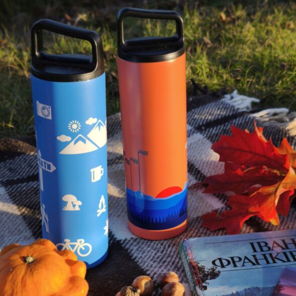 Термос металевий “Вершини” помаранчевий