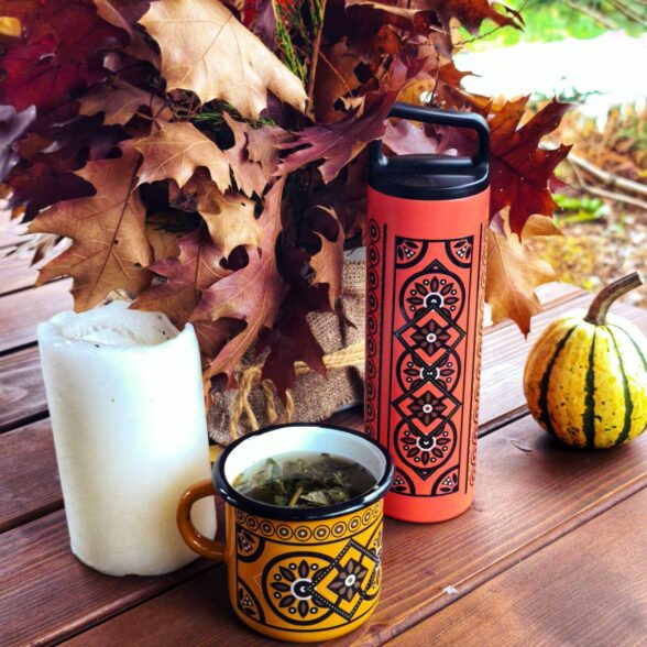 Термос металевий “Скриня” помаранчевий