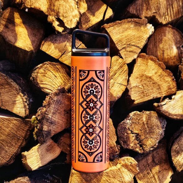 Термос металевий “Скриня” помаранчевий