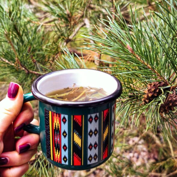 Горнятко металеве “Ліжник”  темно-зелене