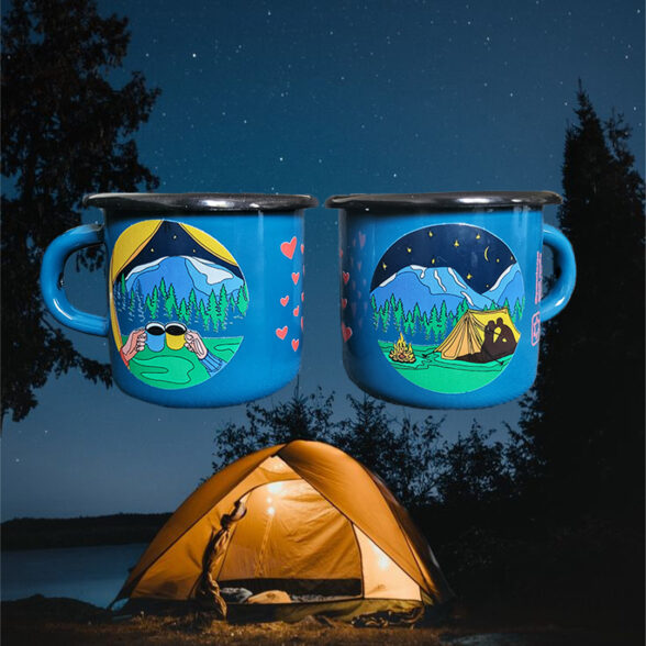 Горнятко металеве “Романтика” аквамаринове