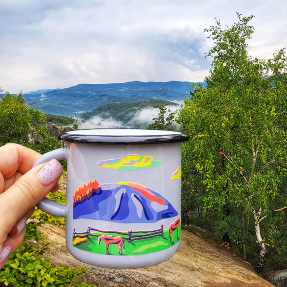 Горнятко металеве “Б’ютіфул Карпати” сіре