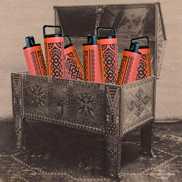 Термос металевий “Скриня” помаранчевий