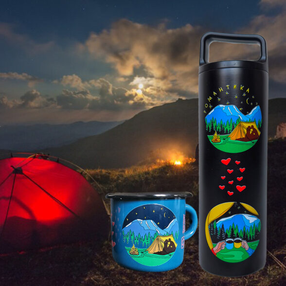 Термос металевий “Романтика” чорний