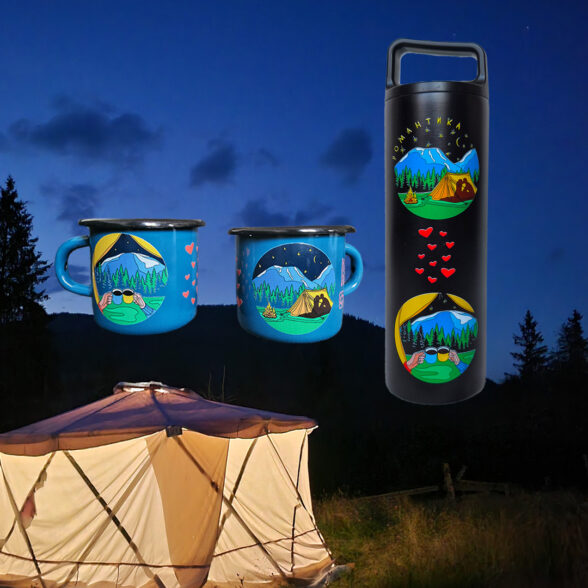 Термос металевий “Романтика” чорний