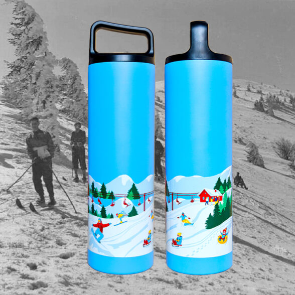 Термос металевий “Зимові Карпати” блакитний