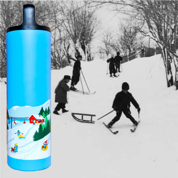 Термос металевий “Зимові Карпати” блакитний