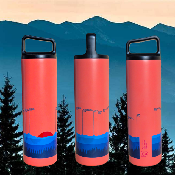 Термос металевий “Вершини” помаранчевий