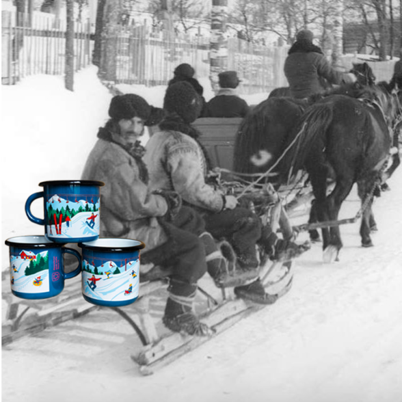 Горнятко металеве “Зимові Карпати” аквамаринове